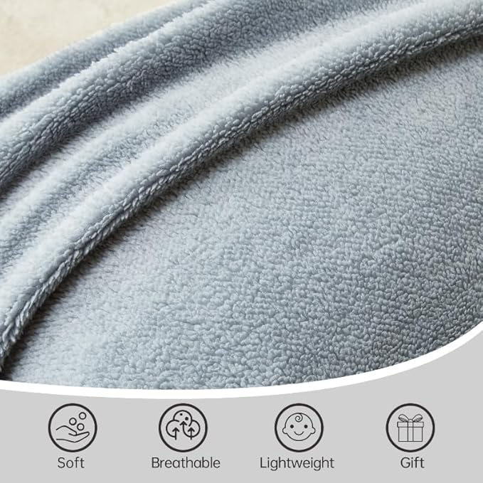 QSTEHEML Baby Blankets for Boys,Super Soft Double Layer Sherpa Blanket Neutral,Baby Gifts Plush Mink Blanket with Furry Binding and Back,Newborn Blankets for Crib(Fox,30 * 40inch)