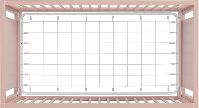 Nurture& The Crib - Baby, Toddler Convertible Crib | Sustainable Non-Toxic Materials | 3 Adjustable Heights - Grows with Your Baby (Toddler Guardrail NOT Included) (Blush)