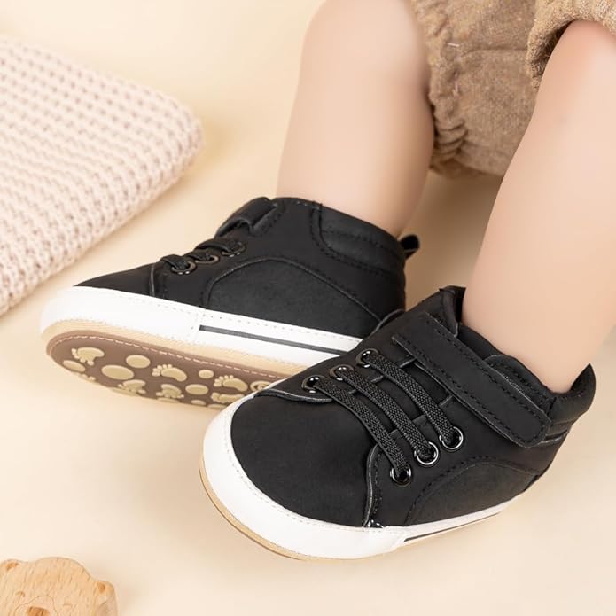CENCIRILY Baby Boys Girls High Top Sneakers Soft Soles Anti Skid Infant Ankle Shoes Toddler Prewalker First Walking Crib Shoes