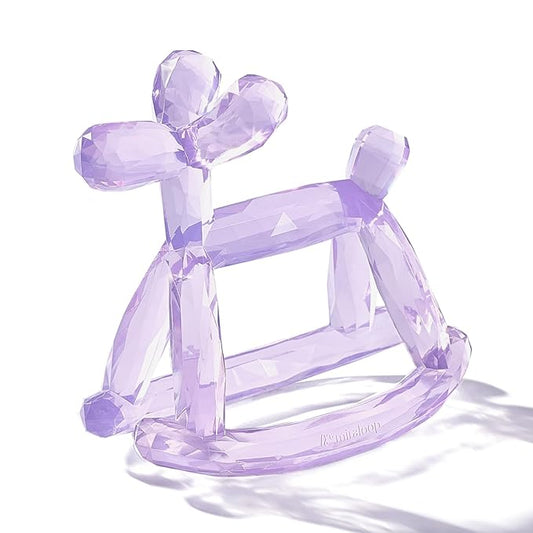 Crystal Jelly Baby Teether – Jellydog Teething Relief Toy for Infants 3-6 Months, Silicone Handheld Teething Toy, BPA-Free, Odorless, Prevents Choking, Safe for Babies (Amethyt)