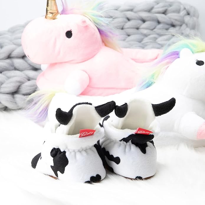 Sawimlgy Newborn Infant Baby Girl Boy Cotton Booties Stay On Sock Slippers Soft Bedroom Shoes Non-Skid Ankle Boots With Grippers Toddler Crib Warm Shoe First Walker Birthday Shower