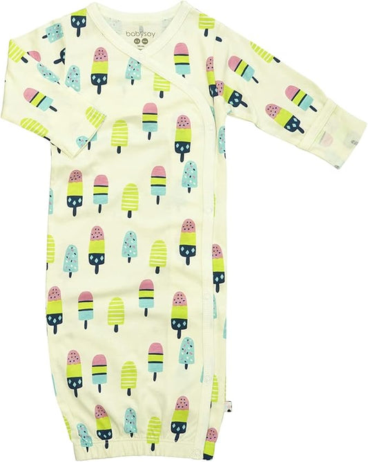 Babysoy Newborn Baby Kimono Wrap Around Snap Sleeper Gown Sack Bundler