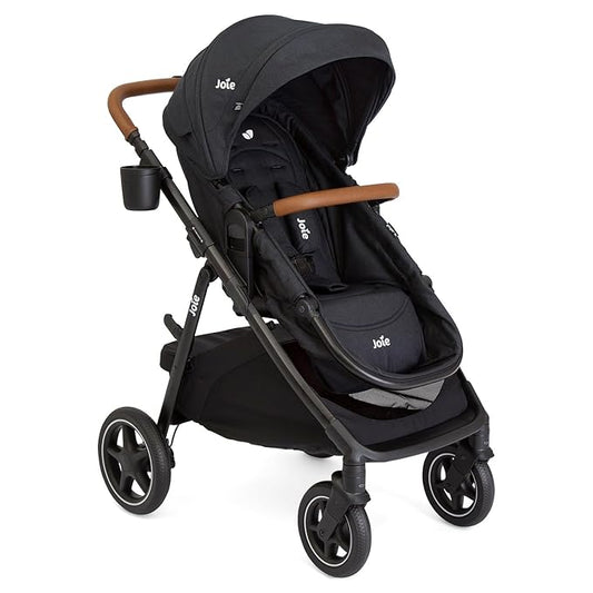 Joie Ginger lx 4-in-1 One-Hand Pramette Stroller - Easy Convertible Pramette and Stroller with a One-Hand Pramette Conversion, for Newborns to Toddlers (Shale)