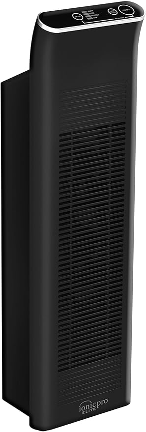 Ionic Pro Platinum - Negative Ion Air Purifier Tower - Truly Silent Operation – High Performing Unique No Filter Design - Removes Odors, Smoke, Mold, Pet Dander - 500 Sq Ft Capacity