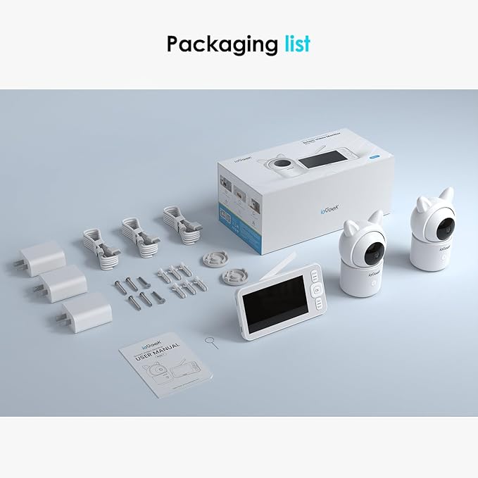 ieGeek 5" Split Screen Baby Monitor,HD Night Vision,2-Way Talk,Motion Detection,Temperature&Humidity Sensor,WiFi Baby Camera Monitor Supports Smartphone App(Upgrade)