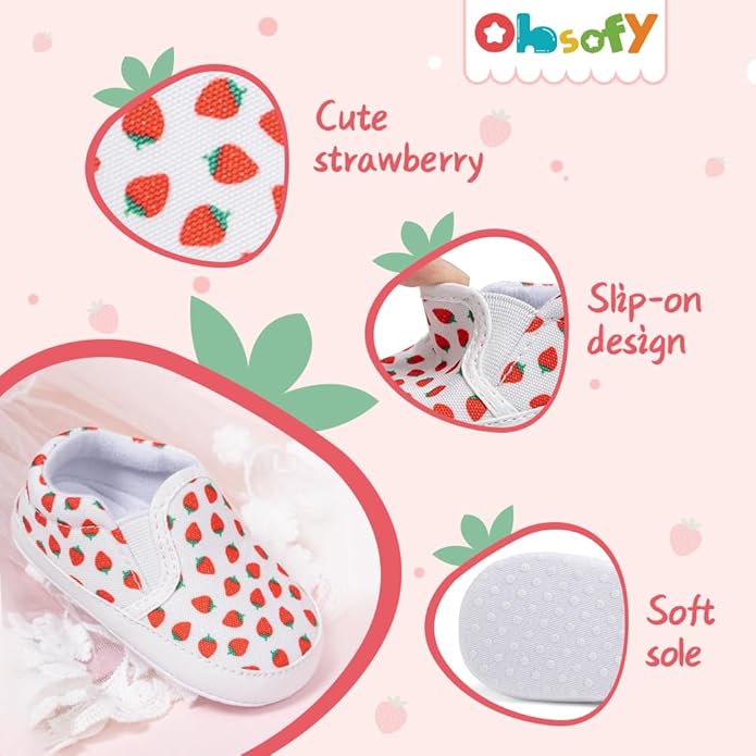 Morbido Infant Baby Boys Girls Canvas Sneaker Toddler Slip On Anti Skid Newborn First Walkers Candy Shoes for 0-18 Months