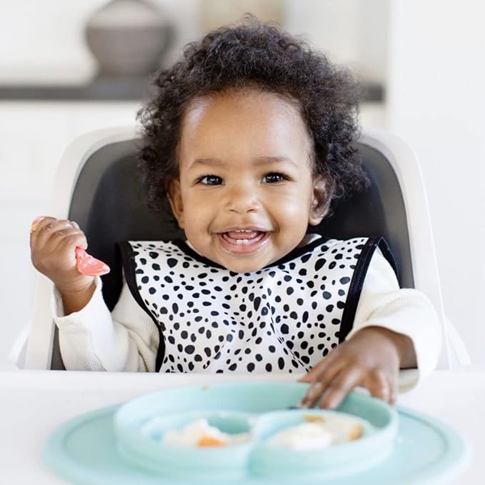 BapronBaby Organic Dot Bapron - No Neck Tie Safer Bib for Baby & Toddler - Soft Waterproof Stain Resistant - Machine Washable - Sz Preschool 3-5yrs