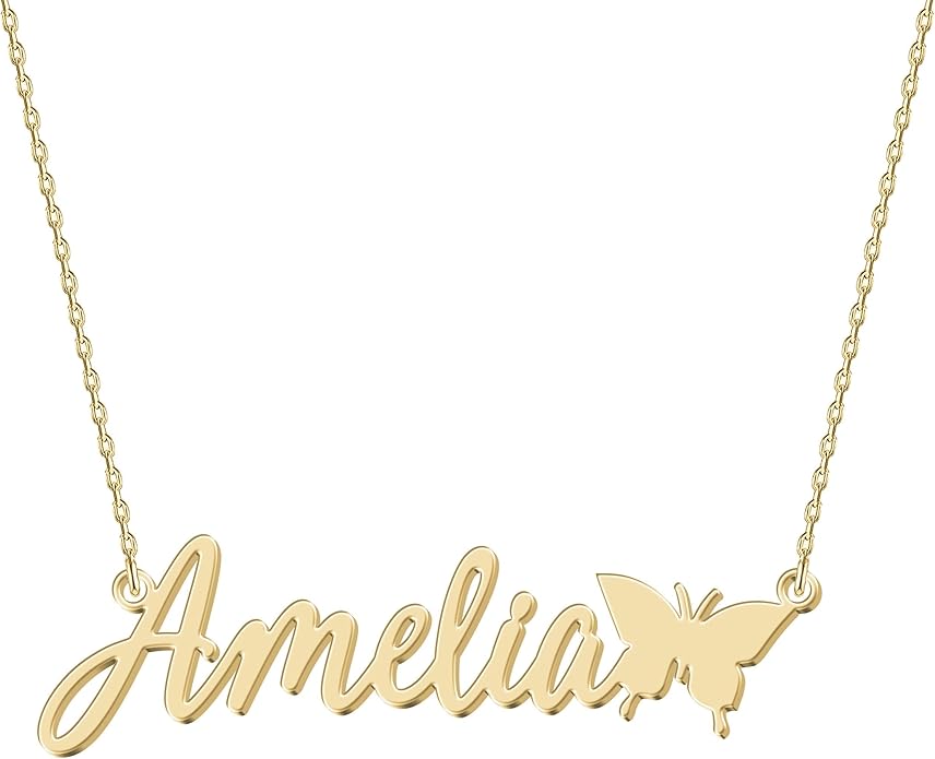 Personalized Name Necklace | Sterling Silver/Stainless Steel | 14 Fonts, 4 Colors, 5 Chains | Tarnish-Free, Handmade Gift for Women: Mom, Daughter, Sister | Ideal for Birthday, Mother's Day,Christmas