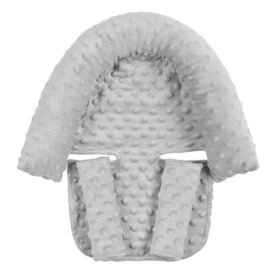 Baby Carseat Headrest and Strap Covers,Baby Carseat Head Support & Carseat Neck Cover,Infant Head Support Pillow, Toddler Headrest Cushion Pad for Carseat Strollers Carrier,Grey