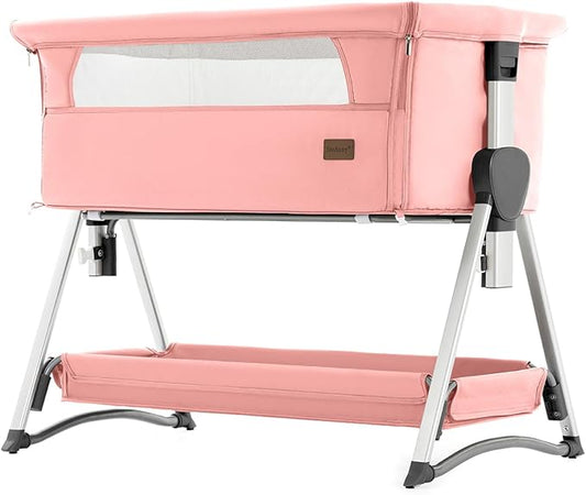 Baby Co-Sleeper,Rocking Crib,Baby Bassinet,Newborn Bedside Sleeper,Portable Bassine for Infant,Pink Rocking Cradle,Newborn Sleeping Bed,Bedside Crib Suit 0-6M