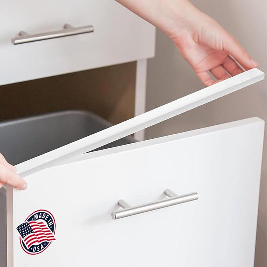 Cabinet Hero Slimline Cabinet Edge Protector - Prevents Chipping, Wear, Discoloration - Drawer Edge Guard, Bumper for Drawer - Easy Slip-On Installation - 3/4" Thick, 24" Length, White, Pack of 4