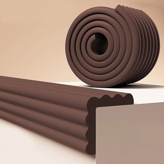 Baby Edge and Corner Guards, Soft Foam Furniture Protector, Table Bumper Strip,3.15inch x 6.56 ft, Brown，Baby Proofing Bumper for Table, Fireplace (Brown)
