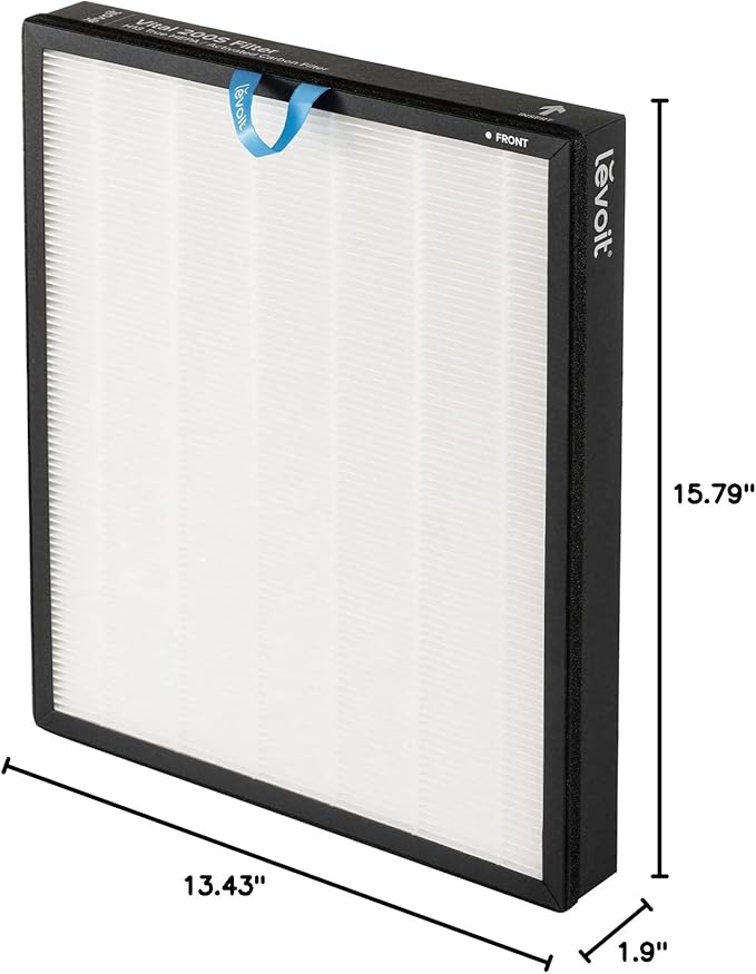 LEVOIT Vital 200S-P Replacement Filter,Genuine Air Purifier Filters, Supports HEPA Sleep Mode, High-Efficiency Activated Carbon for Removal of Smoke, Odor, Allergens, Pollen, Vital 200S-RF, 1 Pack