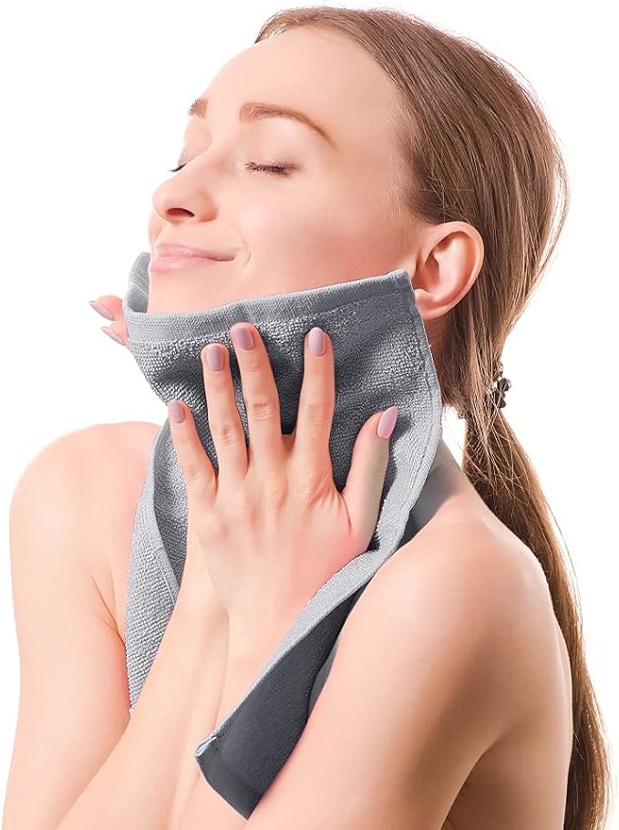 Yoofoss Luxury Washcloths Towel Set 10 Pack Baby Wash Cloth for Bathroom-Hotel-Spa-Kitchen Multi-Purpose Fingertip Towels & Face Cloths Light Grey