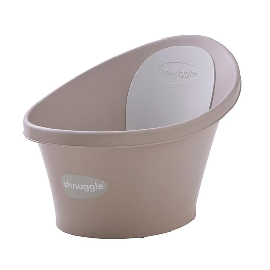 Newborn Baby Bath | Built in Support Bump and Soft Backrest | Suitable from Newborn | Bath Seat Support Includes Plug | Taupe