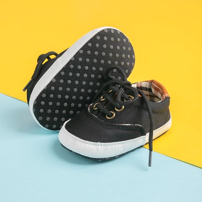 Morbido Infant Baby Boys Girls Canvas Sneaker Toddler Slip On Anti Skid Newborn First Walkers Candy Shoes for 0-18 Months