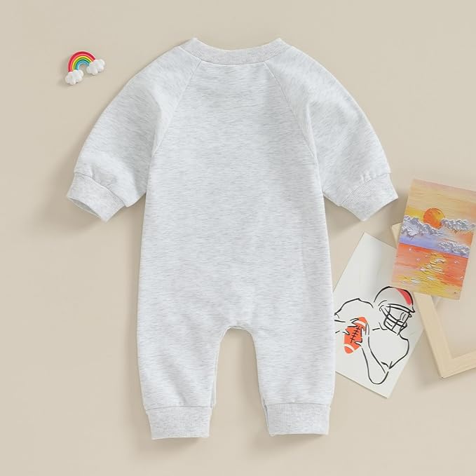Honganda Infant Baby Boys Girls Football Season Jumpsuit Watch Football with Daddy Funny Romper Playsuit Sweatshirt