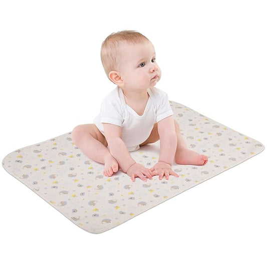 1 Pcs 27x35Inches Waterproof Changing Pads,Reusable Leak Proof Crib Disaper Pads,Portable Unisex Baby Changing Mat for Home&Travel.(Blue)