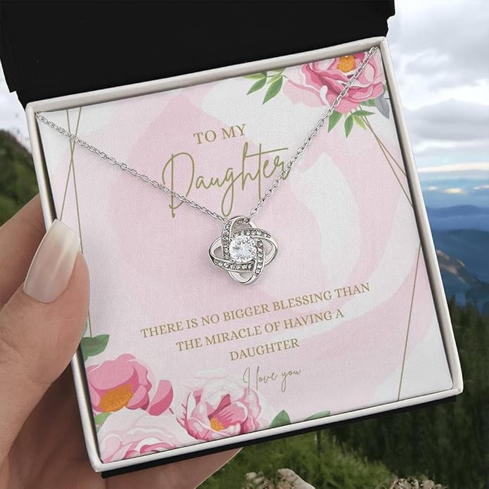 To My Daughter Gift Necklace From Dad or Mom - Badass Daughter Jewelry With Heartfelt Message & Elegant Box