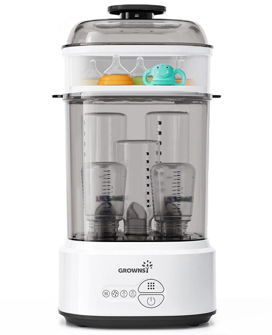 Bottle Sterilizer and Dryer, Compact Electric Steam Baby Bottle Sterilizer (Esterilizador de Biberones), Bottle Sanitizer for Baby Bottles, Pacifiers, Pump Parts Black