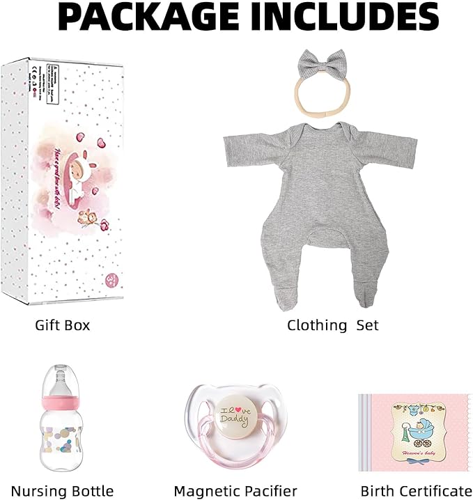 SCOM Realistic Reborn Baby Dolls - 18 Inch Real Life Baby Girl, Lifelike Doll with Anatomically Correct, Newborn Baby with Full Body Vinyl for Kids Age 3+ Gift