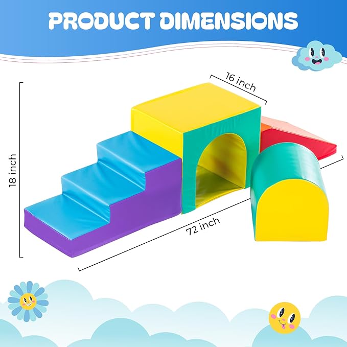 New Bounce Toddler Climbing Toys - Soft Play Set for Kids - Foam Climbing Blocks - Safe Soft Gym Equipment - Great for All Ages