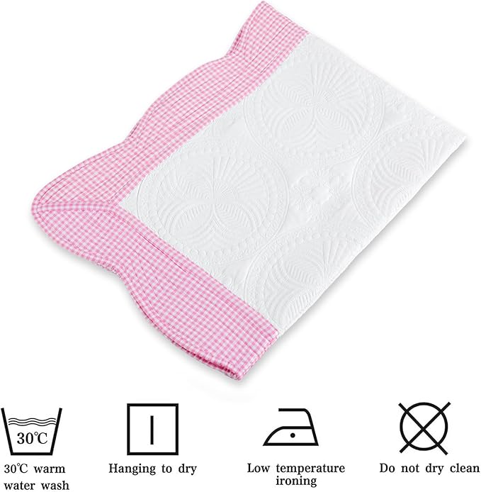 MONOBLANKS Baby Quilt Personlized Monogram Lightweight Embossed Scalloped Throw Blanket Four Seasons (Pink Gingham)