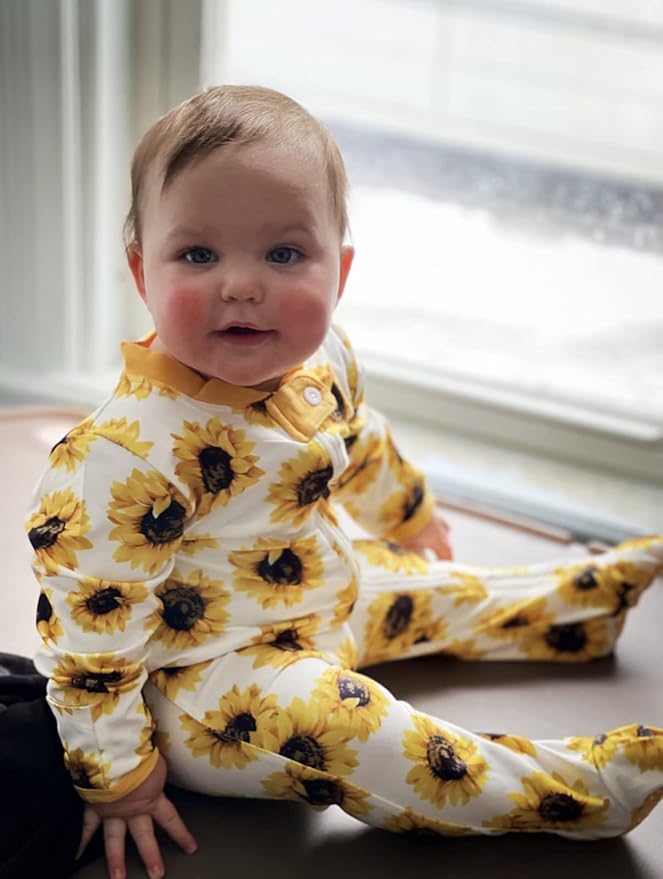 UNIFACO Baby Girls Boys Footed Pajamas One-Piece Sleeper Snug Fit Sleep and Play Zip Front Footie Romper 0-12 Month