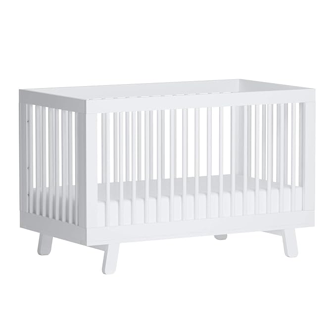 Babyletto Hudson 3-in-1 Convertible Baby Crib with Toddler Bed & Daybed Conversion - Easy to Assemble - GREENGUARD Gold Certified w/ 4 Adjustable Mattress Heights - White