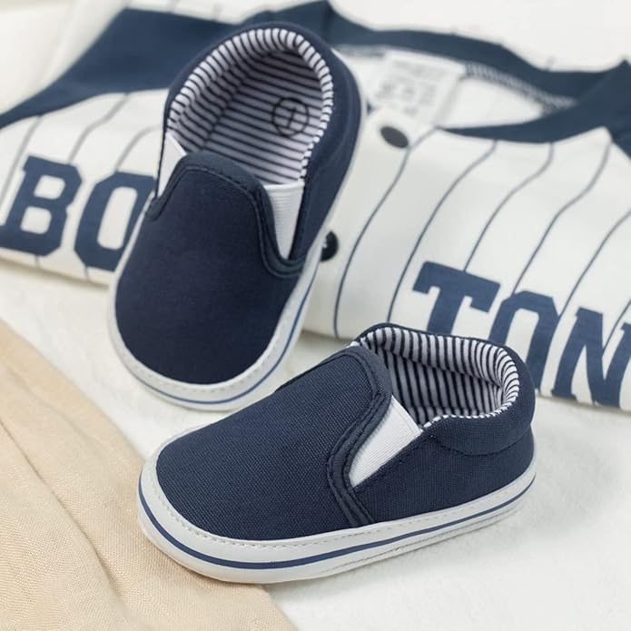 Morbido Infant Baby Boys Girls Canvas Sneaker Toddler Slip On Anti Skid Newborn First Walkers Candy Shoes for 0-18 Months