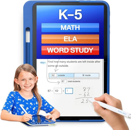Dedicated Learning Tablet | Personalized Independent Study, Access All K–5 Lessons Math & ELA | No Browser, Games or Ads | 10.1” Display, Pen & Cover(Green) | Subscription Required