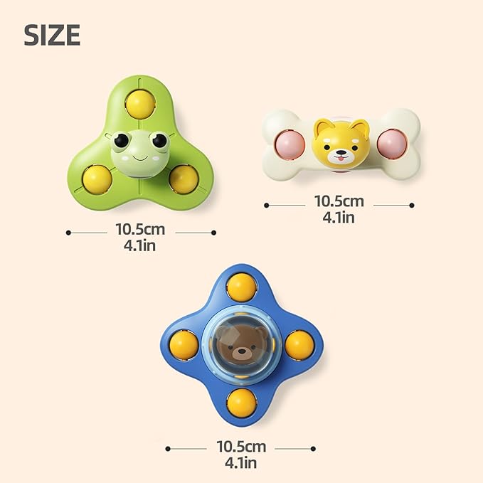 Suction Cup Spinner Toys for Boys, Sensory Spinning Tops Toy for Toddlers, First Birthday Baby Gifts for Girls(Group G)
