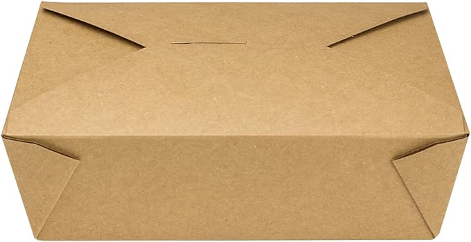 Karat Paper To Go Boxes [76 oz - 200ct] Leak-Resistant, Microwavable, Heavy-Duty Take Out Boxes | Grease Resistant & Stackable | #3 Kraft Brown