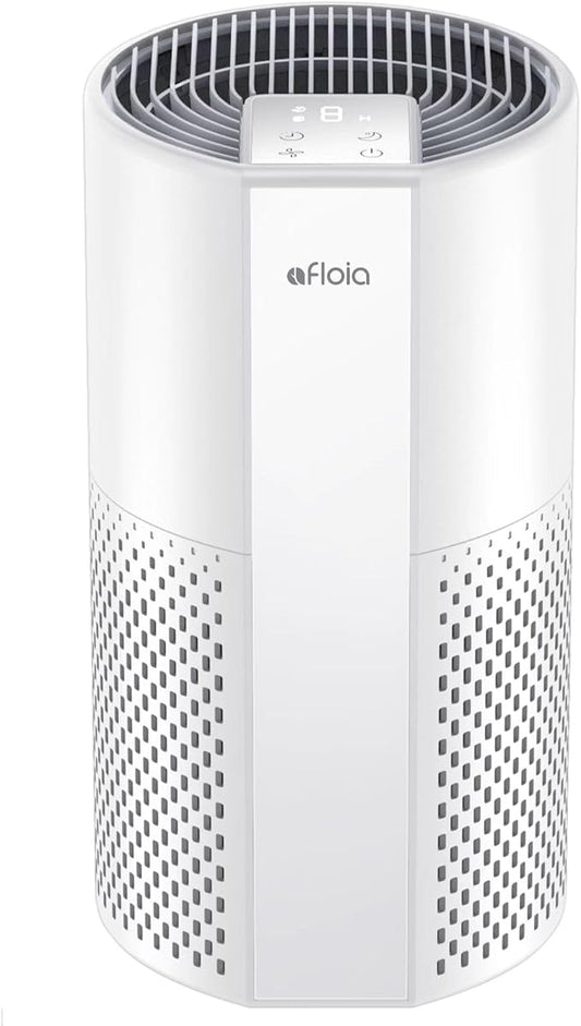Afloia Air Purifier for Home, 4-in-1 Washable Filter for Allergies, Covers Up to 1076 ft², Quiet Operation, Auto Shut-Off & Night Light, Removes Pet Dander, Pollen, Dust, Mold, and Smoke, White