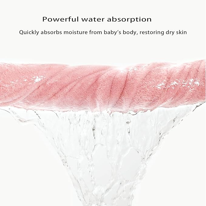 Baby Hooded Towels 31.5 * 31.5" Bath Towel for Newborn Toddler Infant Shower Ultra Absorbent Soft Bathrobe Blanket Boys and Girls 2PCS(Sakura Pink)