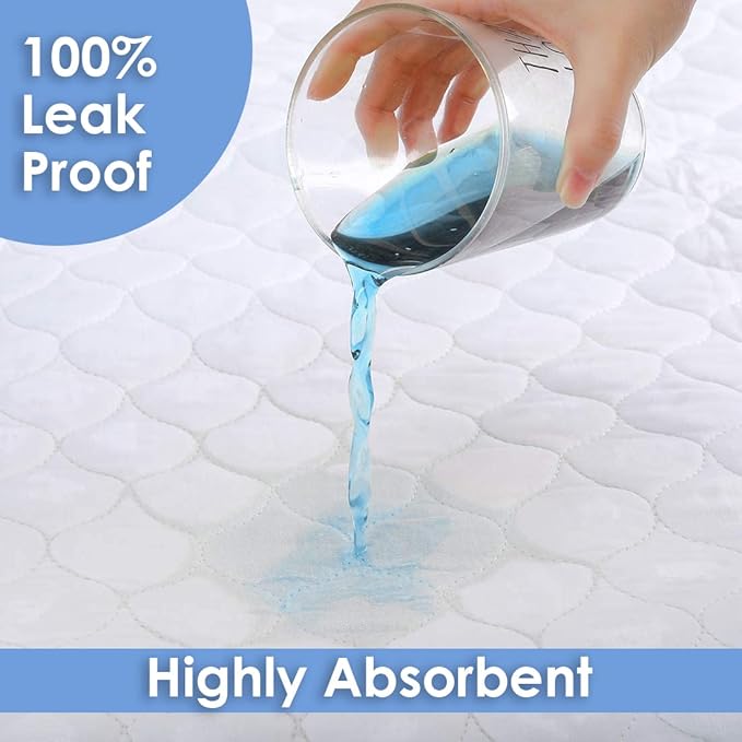 Incontinence Bed Pads Washable Waterproof 34x36 Inches Pack of 4 - Washable Pee Pads for Beds for Incontinence Adults, Kids & Pets - Waterproof Pad, Reusable Bed & Underpads