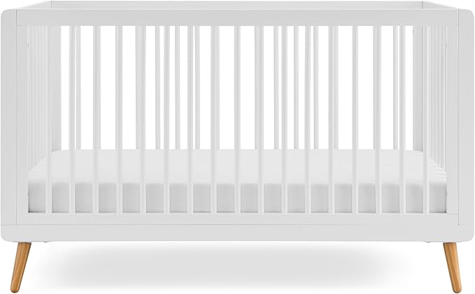 Tatum 3-in-1 Convertible Crib, White Finish, Solid Wood, Adjustable Mattress Height, Converts to Toddler Bed & Daybed, Fits Standard Full-Size Crib Mattress