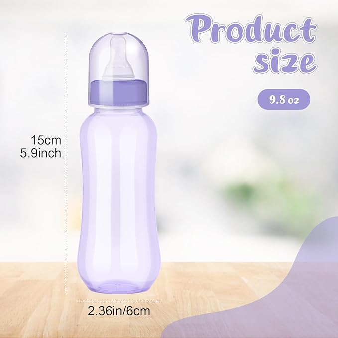 Norme Baby Shower Bottles 9.5 oz Plastic Baby Bottles Chug Sign Shower Game Party Favors Baby Bottles Bulk for Baby Shower Decorations Gender Reveal Gifts(Many Color, 24 Pcs)