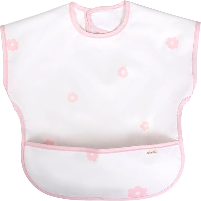 Ali+Oli Smock Bibs for Babies, BPA-Free Oeko-Tex Certified, Waterproof Baby Smock, Machine Washable, Toddlers Ages 6m+