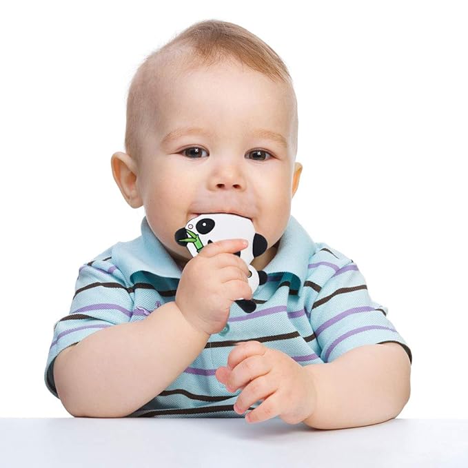 Baby Silicone Teether,Sensory Chew Toys,BPA Free Soft and Effective Infant Teething Pain Relief Toys,Freezer Safe,Food Grade Silicone,Best Shower Gift for Boys and Girls (Panda)