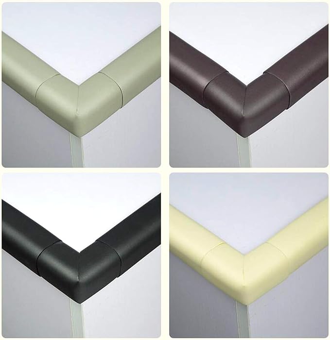 M2cbridge L Shape Extra Thick Furniture Table Edge Protectors Foam Baby Safety Bumper Guard 6.5 Ft (Black with 4 Corners)