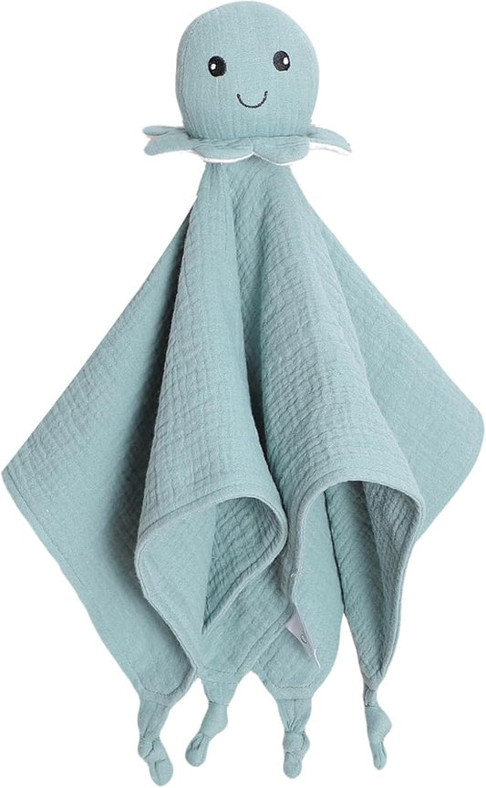 Organic Cotton Muslin Loveys for Babies,Security Blankets for Baby Lovey,Unisex Baby Essentials Neutral,Baby Registry Search,Newborn Baby Gifts for Boys and Girls(Green)
