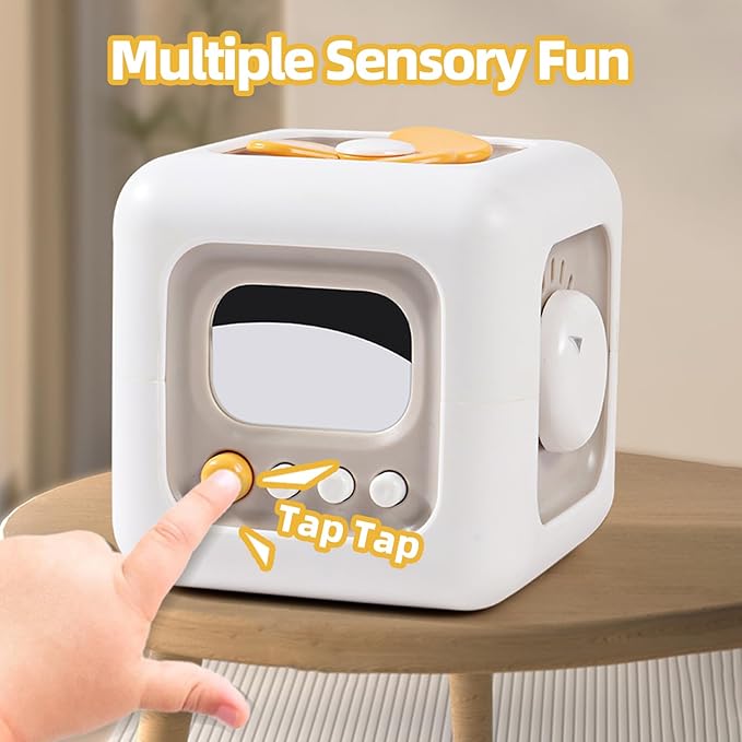 Jollybaby Montessori Block Toy - Educational Busy Cube 6-n-1 Kids Preschool Baby Toddler Travel Toys 12M+, Learning Stimulation Activity Boards for Toddlers 3 Years Old Gift (D Set)