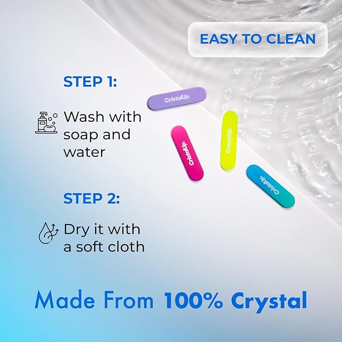 Crystal Nail File 1.6 in, Mini Glass File Ideal for Wallet, Durable, Gentle on Nails, Perfect for Travel, Home, Office and On the Go, Compact for Quick Touch Ups