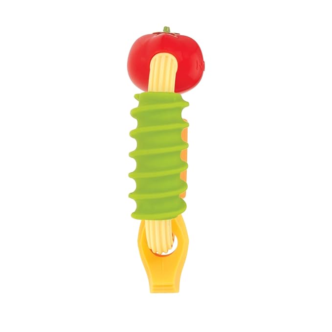 Nuby Pasta Ring Teether - Soft Silicone, Multi-Textured Surface, Easy Grip, Teething Relief for Babies 3+ Months