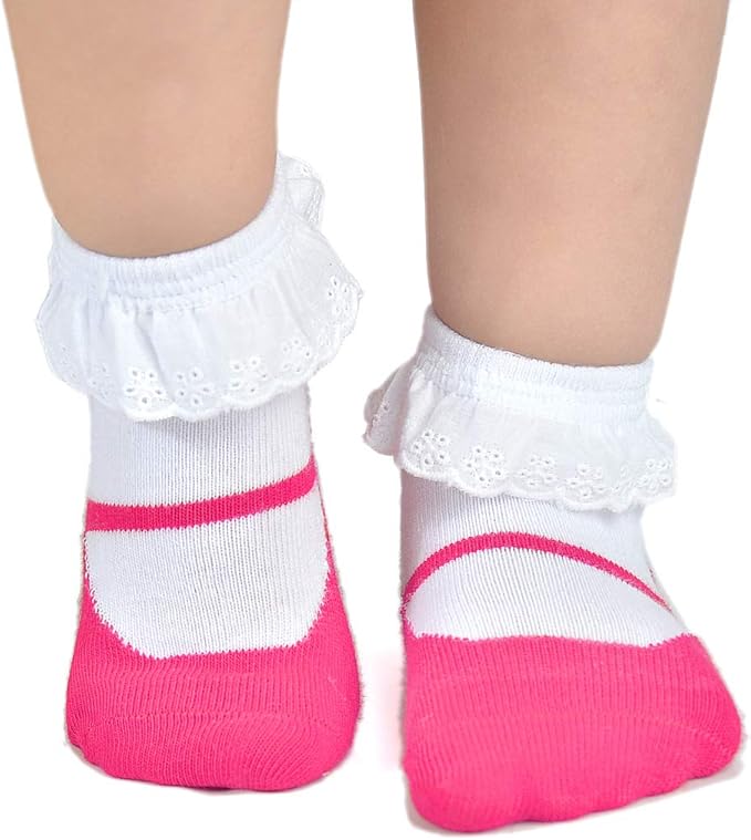 EPEIUS Unisex Baby Girls Boys Non-Slip Socks (Set of 6)