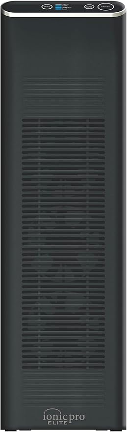 Ionic Pro Platinum - Negative Ion Air Purifier Tower - Truly Silent Operation – High Performing Unique No Filter Design - Removes Odors, Smoke, Mold, Pet Dander - 500 Sq Ft Capacity