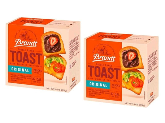 Brandt Toast, Zwieback, Double Baked, 8 Ounces (pack of 2, Original)