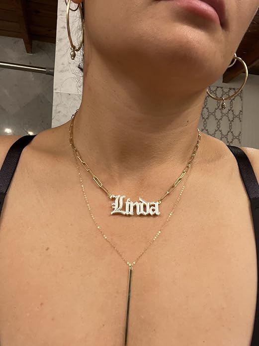 Personalized Name Necklace | Sterling Silver/Stainless Steel | 14 Fonts, 4 Colors, 5 Chains | Tarnish-Free, Handmade Gift for Women: Mom, Daughter, Sister | Ideal for Birthday, Mother's Day,Christmas