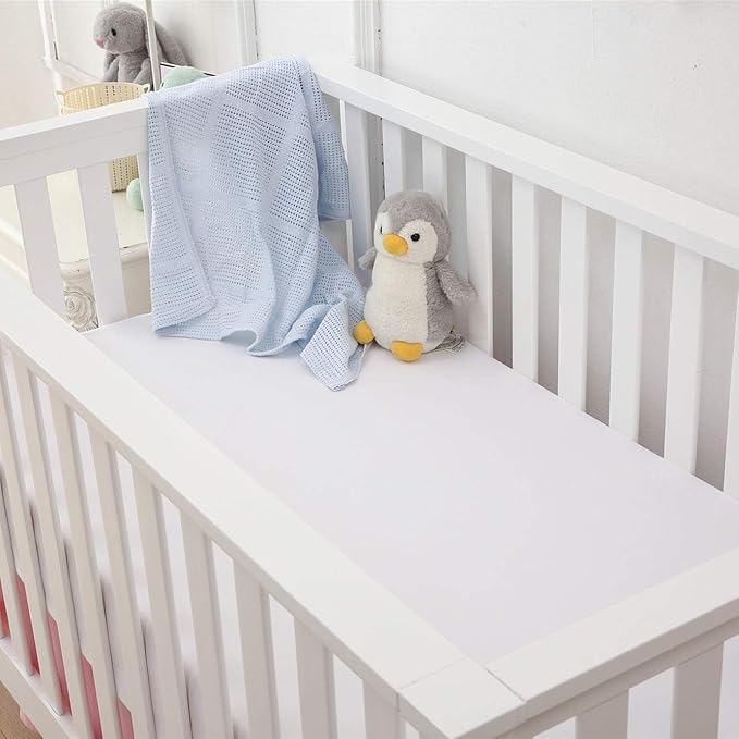 Belsden 3 Pack Microfiber Durable Crib Sheets Fitted, Silky Soft Smooth Breathable Baby Sheets Set for Boys Girls, 28''x 52'' Fits Standard Crib and Toddler Mattresses, White + Gray + Lt Gray